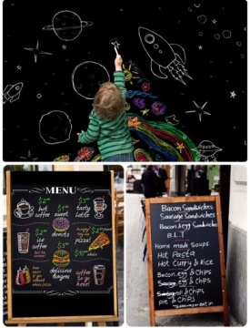 САМОКЛЕЯЩАЯСЯ МЕЛОВАЯ ДОСКА С МЕЛАМИ 45Х200СМ XL