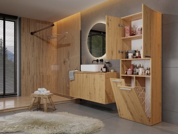 ШКАФ КНИЖНЫЙ ШКАФ 60 POST NEL DK 2K КОРЗИНА, ДУБ ARTISAN