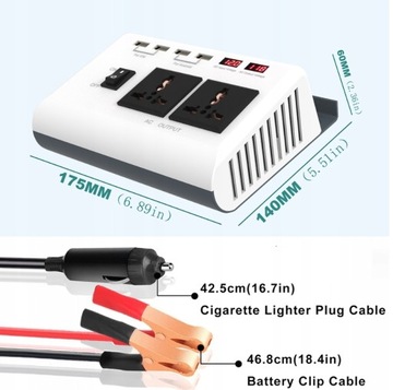 PRZETWORNICA 300W DC 12V NA AC 220V Z 36W PANELEM SŁONECZNYM I KONTROLER