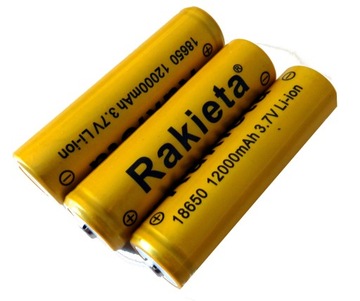 3x Akumulator 18650 12000 mAh 3,7V LI-ION bateria rakieta