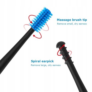 Очиститель ушей, двусторонний наушник, мягкий силикон