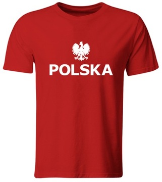 KOSZULKA KIBICA REPREZENTACJI POLSKI. MĘSKA, CZERWONA, ROZ. S
