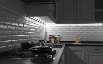 СВЕТОДИОДНАЯ УГЛОВАЯ ПОЛОСКА ДЛЯ КУХНИ + СЕНСОРНЫЙ ВЫКЛЮЧАТЕЛЬ