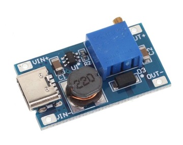 Przetwornica podwyższająca MT3608 port USB-C Boost Step-Up 5V - 28V 2A 0158