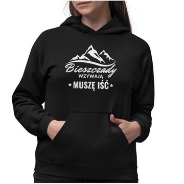 Bluza z kapturem BIESZCZADY WZYWAJĄ MUSZĘ IŚĆ Góry