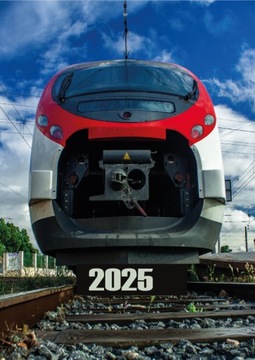001 Kalendarz 2025 Pociągi A3 pion 7 kart