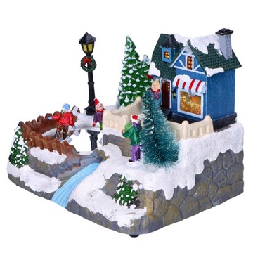 Светодиодная рождественская деревня, коттедж у ручья