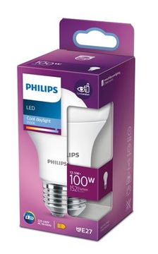 E27 A60 Светодиодная лампа 12,5 Вт = 100 Вт 1521 лм 6500 К Холодный белый PHILIPS