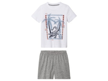 Piżama chłopięca, BAWEŁNA krótki rękaw, komplet t-shirt + szorty, 122/128!