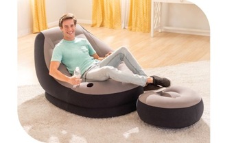 Sofa Nadmuchiwana Fotel Dmuchany Materac Jednoosobowy Intex + Podnóżek