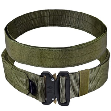 PAS TAKTYCZNY MILITARNY WOJSKOWY MOLLE PODWÓJNY Z PASEM WEWNĘTRZNYM ZIELONY
