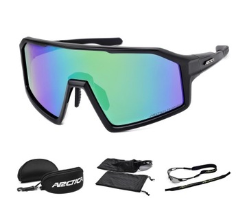 OKULARY POLARYZACYJNE ROWEROWE ARCTICA S-347B LUSTRZANE DUŻA SOCZEWKA