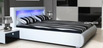 LUKSUSOWE ŁÓŻKO Z DIODAMI LED MALACHIT 160X200