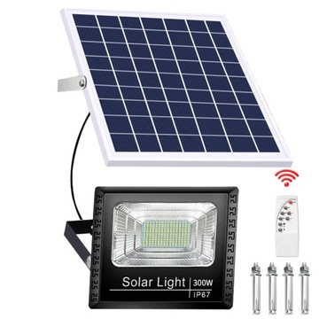 HALOGEN SOLAR LED 300W + PILOT SOLARNA Z CZUJNIKIEM ZMIERZCHU