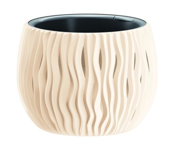 Doniczka Bowl Sandy krem DSK180 fale żłobienia