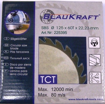 TARCZA DO ALUMINIUM,PLASTYK 125x60T x 22,23