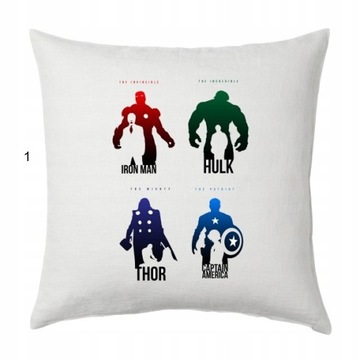 PODUSZKI Avengers Iron Man Hulk Thor KAPITAN WZORY