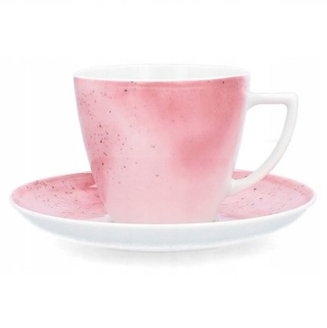 LUBIANA BOSS GALAKTYKA dek. 7560 RÓŻOWY FILIŻANKA 350 ML + SPODEK KROPKI