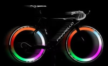 4 светодиодных велосипедных фонаря на спицах велосипедного колеса. КРЫШКА КОЛЕСА