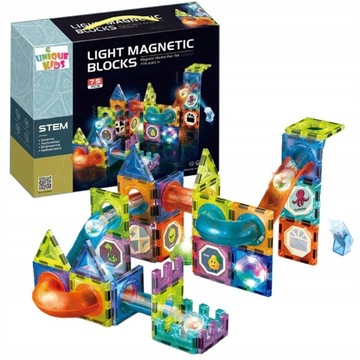 МАГНИТНЫЕ КОНСТРУКТОРЫ, СВЕТЯЩИЕСЯ, 75 ШТУК, ИГРУШКА ДЛЯ ДЕТЕЙ