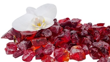 GRYS SZKLANY KAMIEŃ DEKORACYJNY CZERWONY EFEKTOWNY OZDOBNY GABIONY 1-2CM1KG