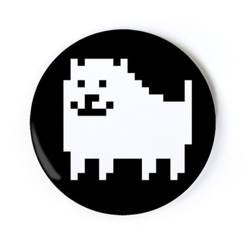 Przypinka Undertale - Annoying Dog, czarna 58 mm