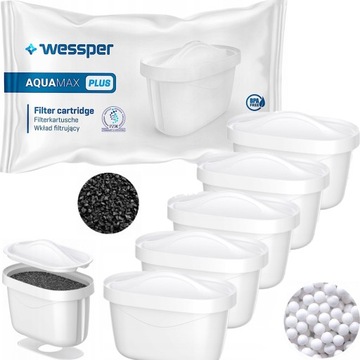 5x FILTR WESSPER AQUAMAX PLUS AQUA MAX Plus do WODY do DZBANKA BRITA DAFI