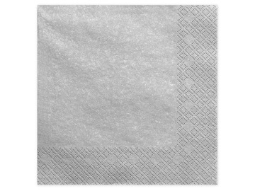 Serwetki trójwarstwowe 40x40cm SREBRNE metalizowane