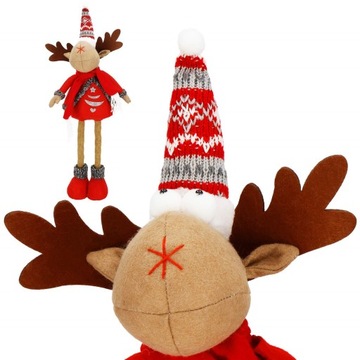 ТЕЛЕСКОПИЧЕСКИЙ РОЖДЕСТВЕНСКИЙ ОЛЕНЬ ПОД РОЖДЕСТВЕНСКОЙ ЕЛКОЙ 65см ОРНАМЕНТ РОЖДЕСТВЕНСКОЕ УКРАШЕНИЕ