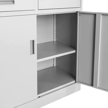 Szafa Metalowa Z SEJFEM RODO Biurowa Na Dokumenty 185x90x40 cm WENUS Szara