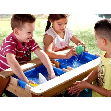 Стол для пикника AXI, скамейка и зонтик с контейнерами