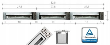 КОРОБКА В КВАРТИНЕ БИОКАМИНА со стеклом 1200х400 черный TUV