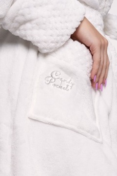 SZLAFROK DAMSKI KRÓTKI CIEPŁY MIĘKKI MORAJ