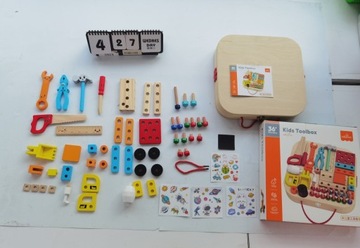 НАБОР 52 ШТ. ЗАБАВНЫЙ ДЕРЕВЯННЫЙ ЯЩИК ДЛЯ ИНСТРУМЕНТОВ ДЛЯ МАСТЕРСКОЙ ДЛЯ ДЕТЕЙ XXL