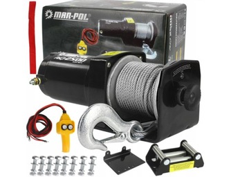 ЭЛЕКТРИЧЕСКАЯ ЛЕБЕДКА 12 В ДЛЯ ЧЕТЫРЕХПЛУГА ЛЕБЕДКА 2000 ФУНТОВ 907 КГ RQ2000