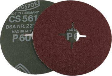 Krążek fibrowy firmy KLINGSPOR z materiału CS561 o średnicy 115 mm gr. 60