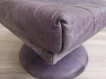 подставка для ног для кресла пуф кожаная PURPLE VINTAGE RETRO