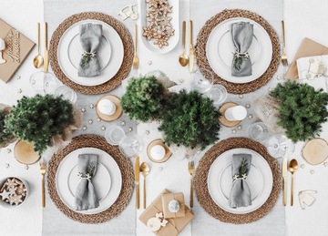 Obrączki Pierścienie serwetki Renifer drewno 6 szt