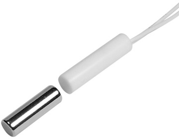 KONTAKTRON CZUJKA CZUJNIK MAGNETYCZNY WPUSZCZANY NC BIAŁY ALARM DRZWI OKNA