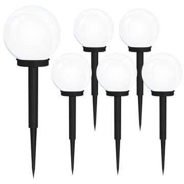 6 светодиодных садовых ламп SOLAR BALL WHITE 10 см