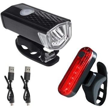 НАБОР ВЕЛОСИПЕДНЫХ ЛАМП ПЕРЕДНИЙ ЗАДНИЙ ФОНАРЬ АККУМУЛЯТОРНЫЙ ФОНАР + USB