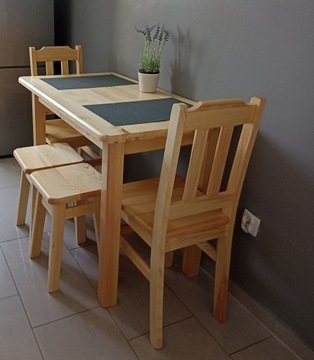 Solidny stół drewniany stolik sosnowy 100x50 lakierownany kuchenny PREZENT