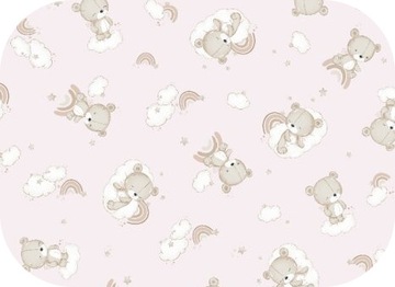 Pielucha Flanelowa 80x80 Miś Tęcza Róż