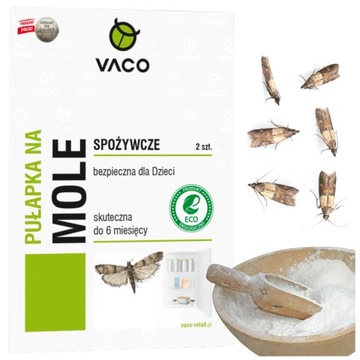 VACO ECO Ekologiczna PUŁAPKA NA MOLE KUCHENNE SPOŻYWCZE 2 Sztuki