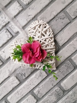 СЕРДЦЕ ПЛЕТЕНЫЙ ВЕНОК СВАДЕБНОЕ УКРАШЕНИЕ 20х20см