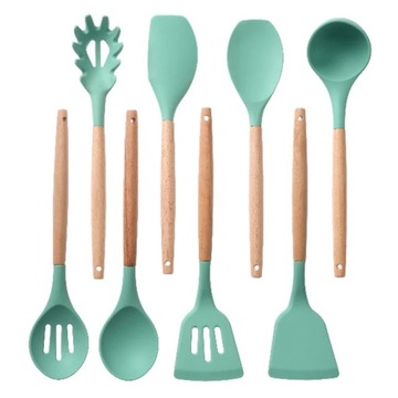 Silicone Cooking Utensils Set White Heat Resistant Kitchen Non-Stick