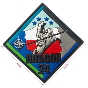 3D резиновая нашивка с мягкой и острой липучкой Военные учения НАТО «Дракон-24»