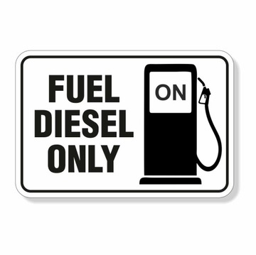 NAKLEJKA OZNACZENIE PALIWA FUEL DIESEL ONLY