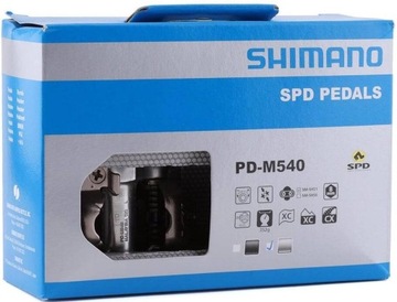 Pedały SPD Shimano PD-M540 srebrne + bloki SM-SH51