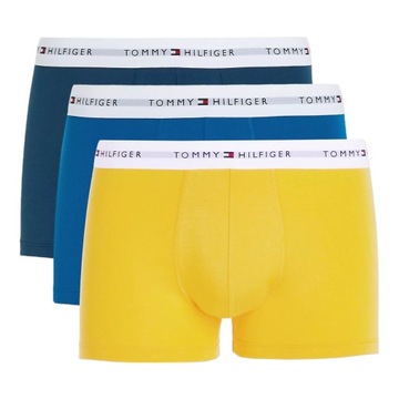 TOMMY HILFIGER BOKSERKI MĘSKIE 3P TRUNK ŻÓŁTE/MORSKIE r.L